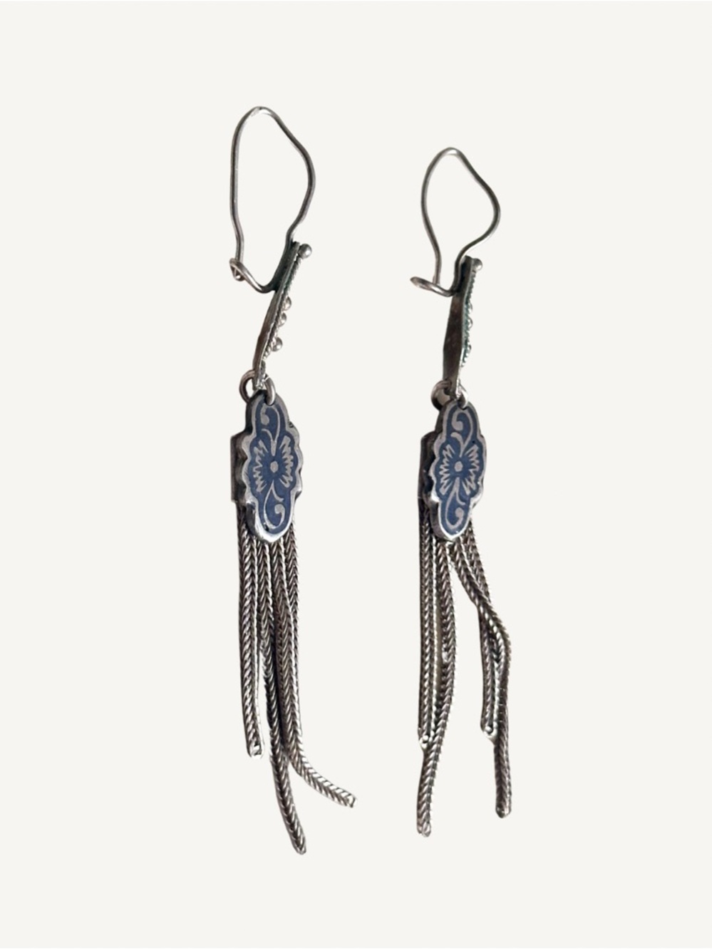 Rare Anatoli 925 Sterling Silver Multi-Strand Foxtail Necklace & Earrings Set - Picture 8 of 9